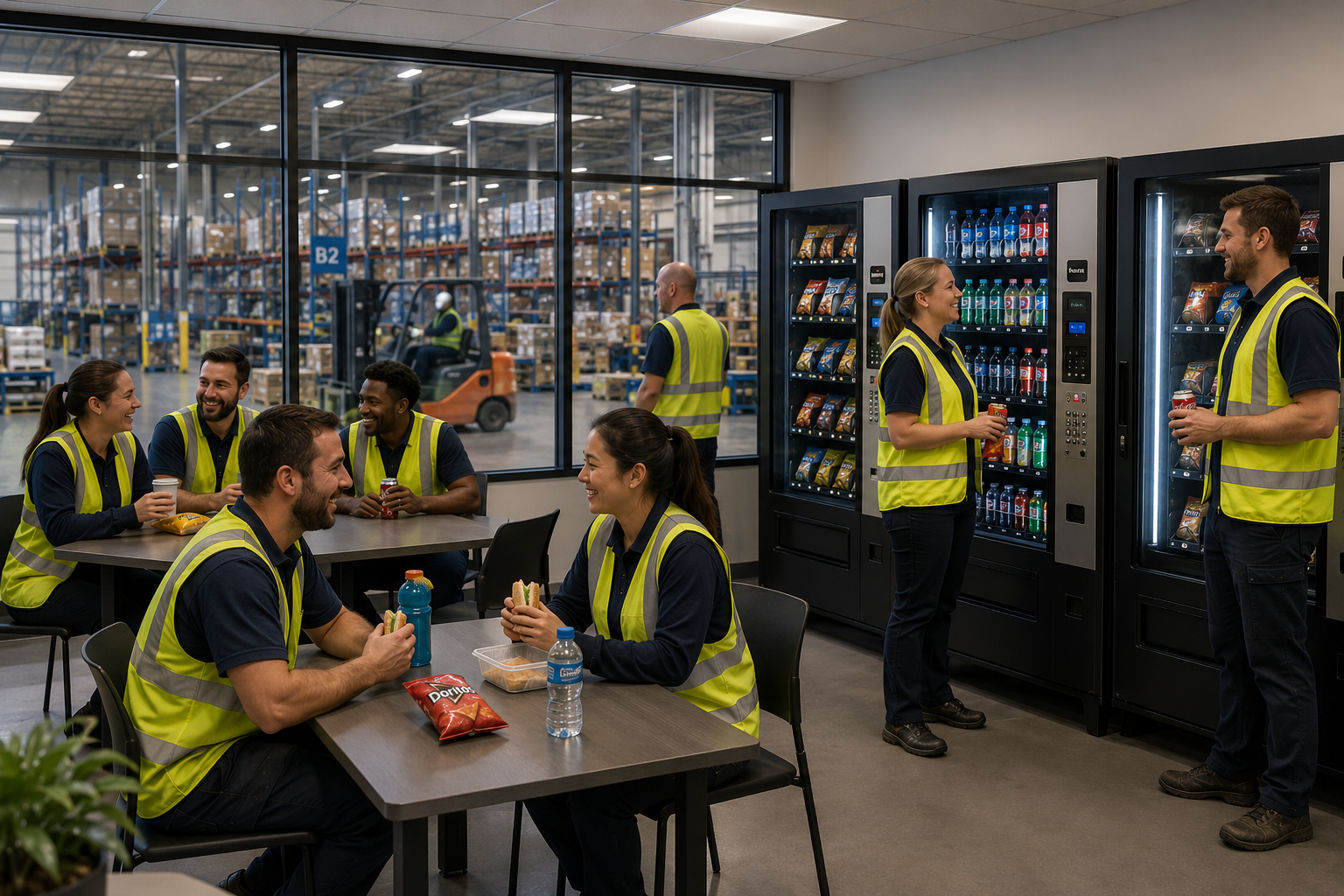 Free Vending Machines in A Warehouse